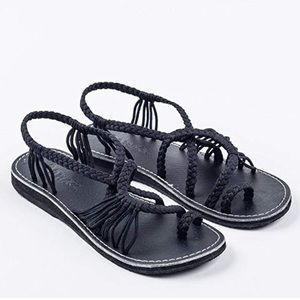 Plaka Black Sandals